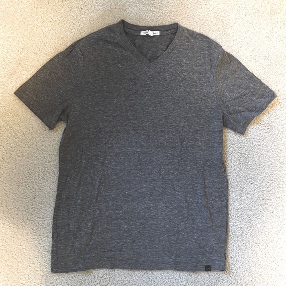 Threads 4 Thought Triblend Short Sleeve V Neck Tee, Heather Gray